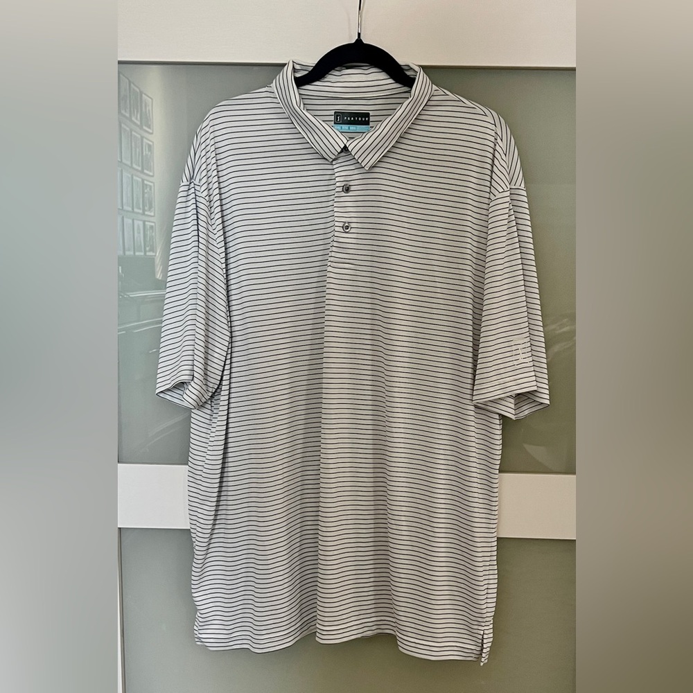 PGA Tour Men's Striped Polo Shirt - Black and White